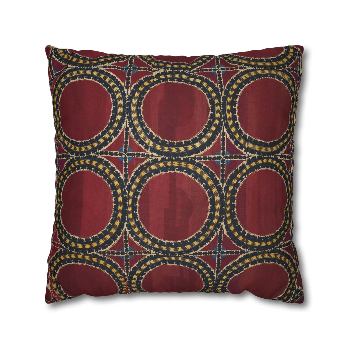 Ottoman Medallion Cushion Cover - Maroon Gold Heritage Throw Pillow - SZHeritage