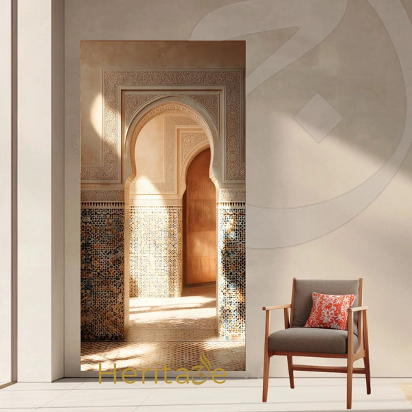 Moroccan Archway Wall Mural 36x72 - Sunlit Riad Peel & Stick - SZHeritage