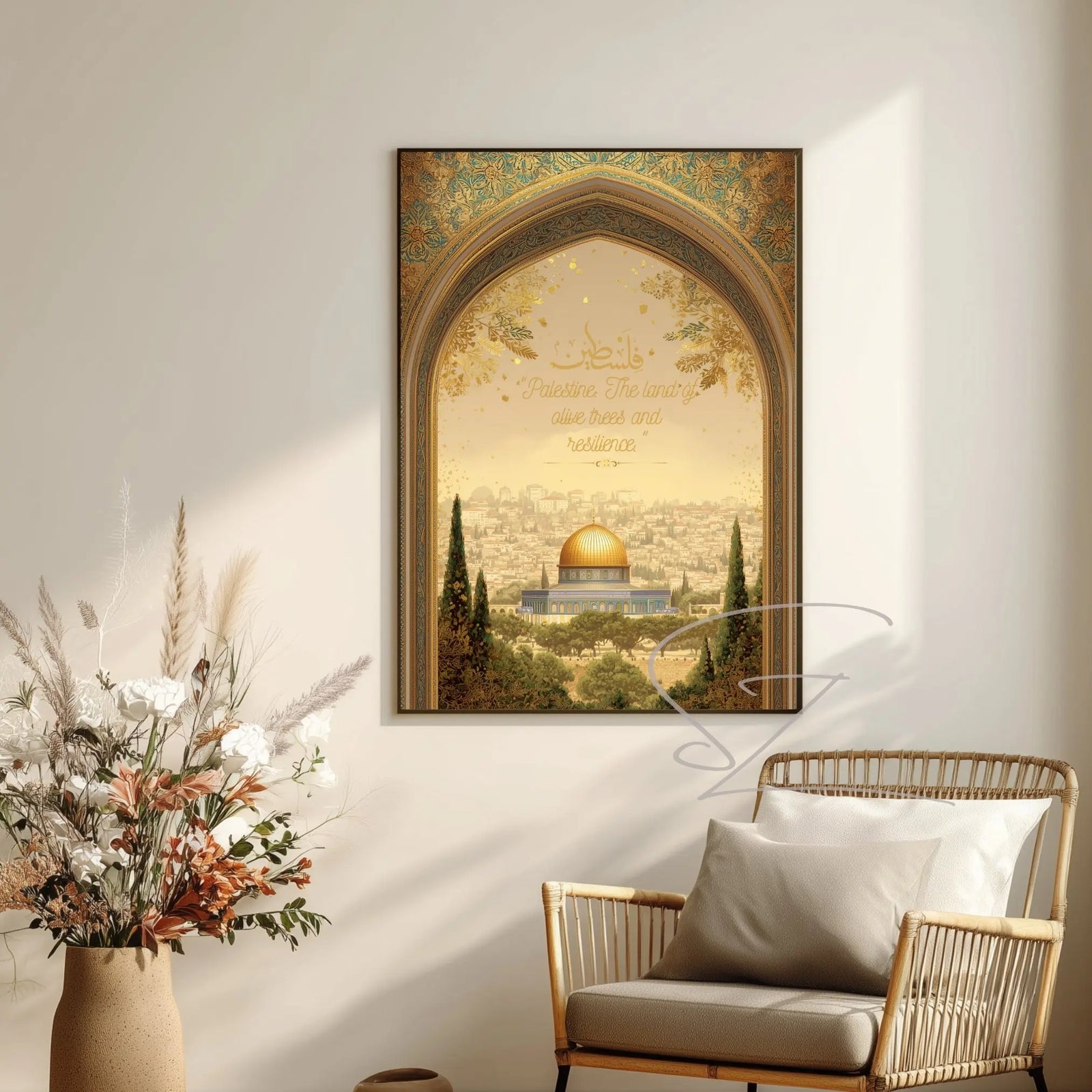 Palestine Olive Trees Heritage Poster - Islamic Solidarity Wall Art - SZHeritage
