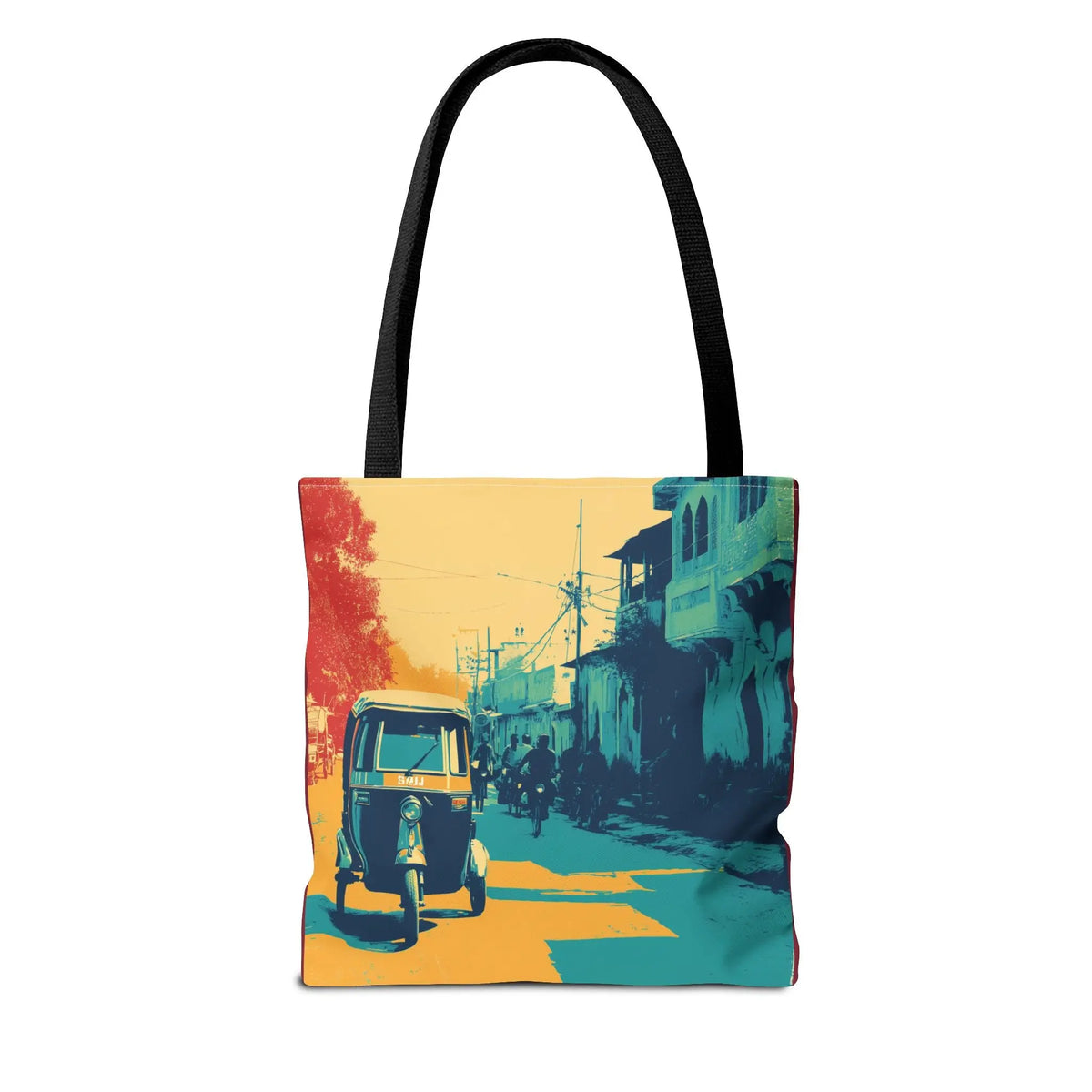 Desi Rickshaw Art Tote Bag - South Asian Pop Art Canvas Bag - SZHeritage