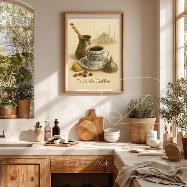 Turkish Coffee Retro Kitchen Poster - Desi Heritage Wall Art - SZHeritage