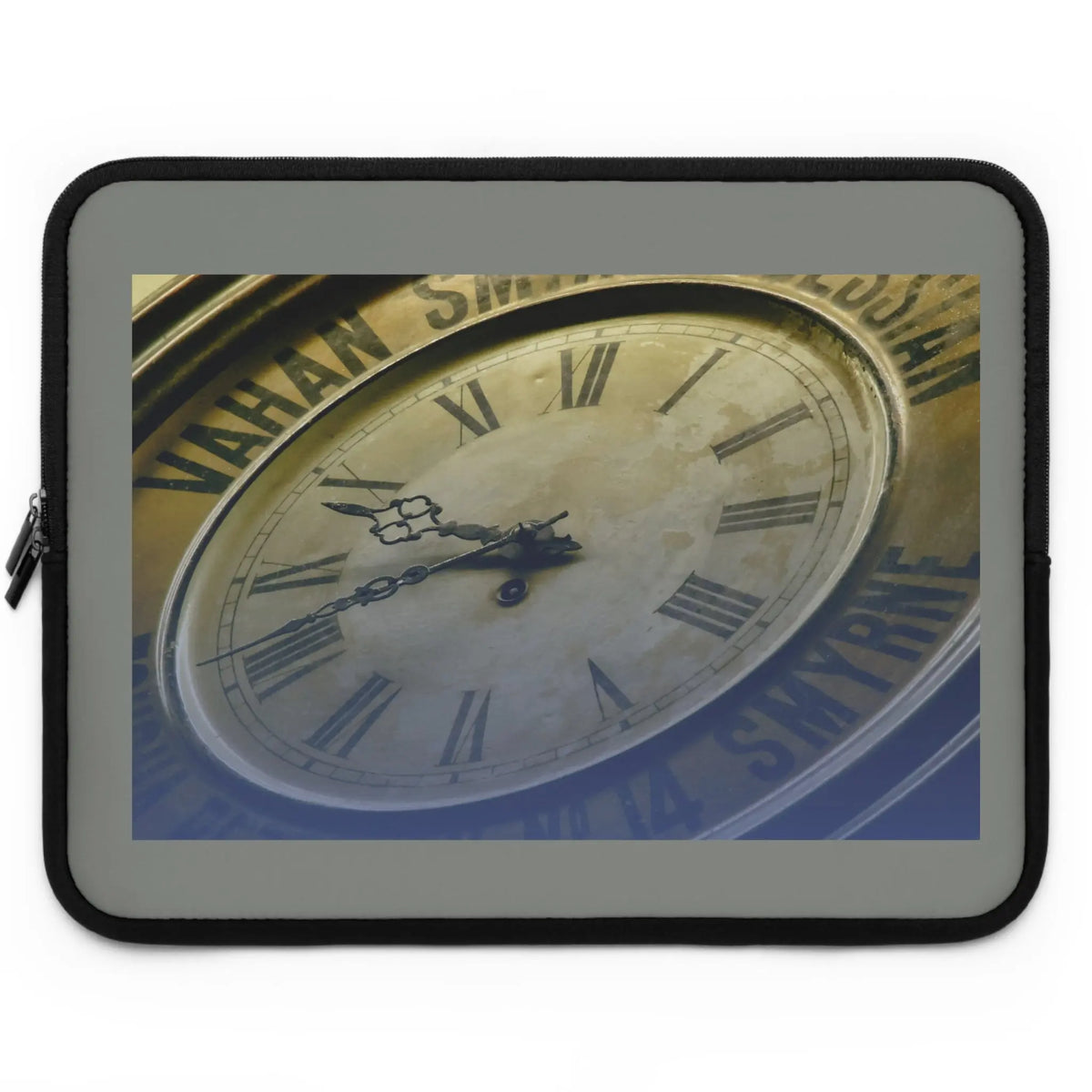 Antique Clock Laptop Sleeve - Vintage Steampunk Tech Case Gift - SZHeritage