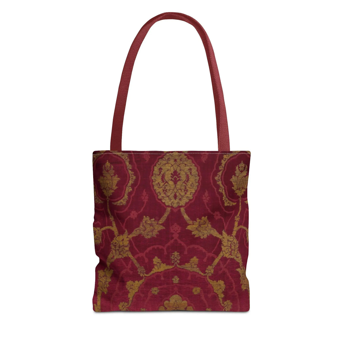 Vintage Damask Tote Bag - Red &amp; Gold Baroque Canvas Bag - SZHeritage